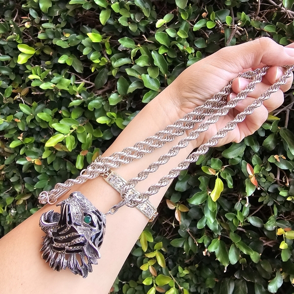 Large Sterling Tiger Necklace - Picture 8 of 10